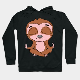 Funny Cute Meditating Smiling Sloth in power saving mode Hoodie